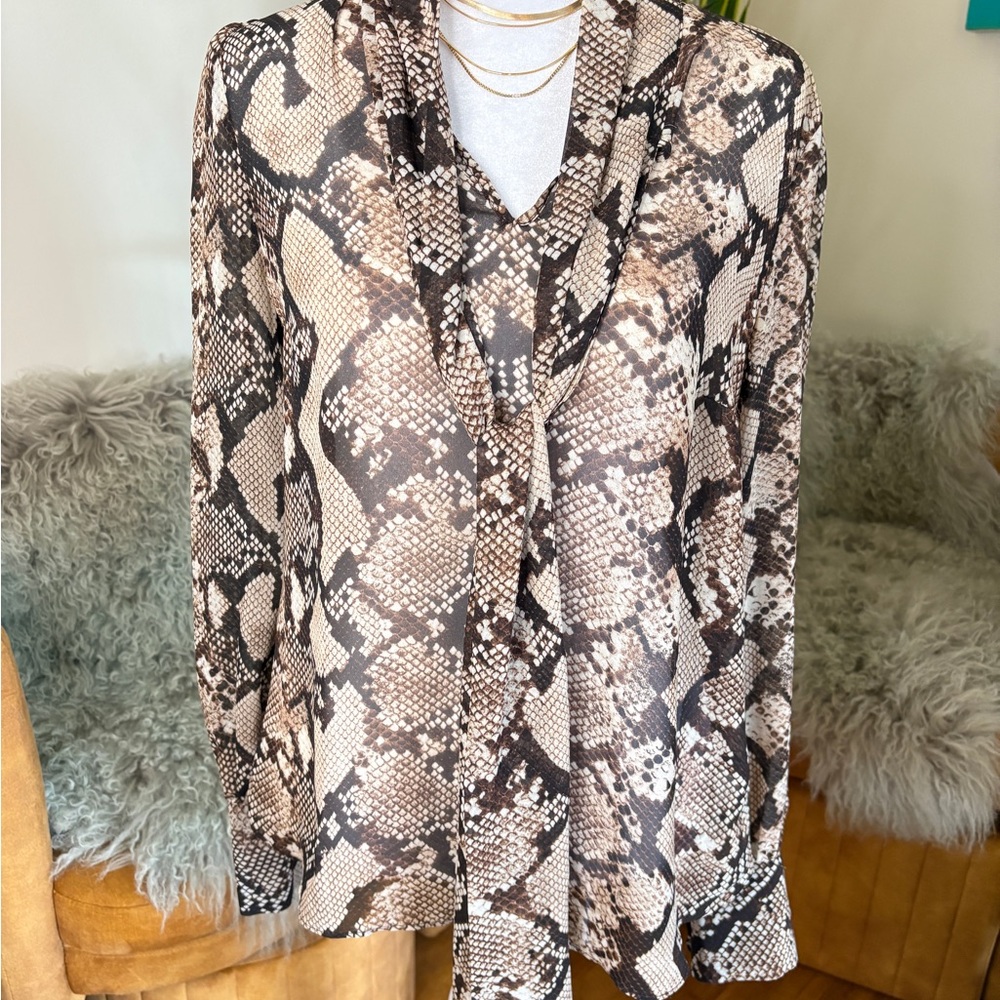Altuzarra Brown Snake Print Blouse